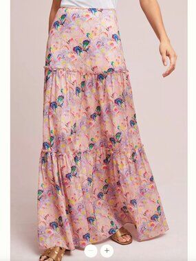 Cynthia Rowley "Havana" Tiered Maxi Skirt